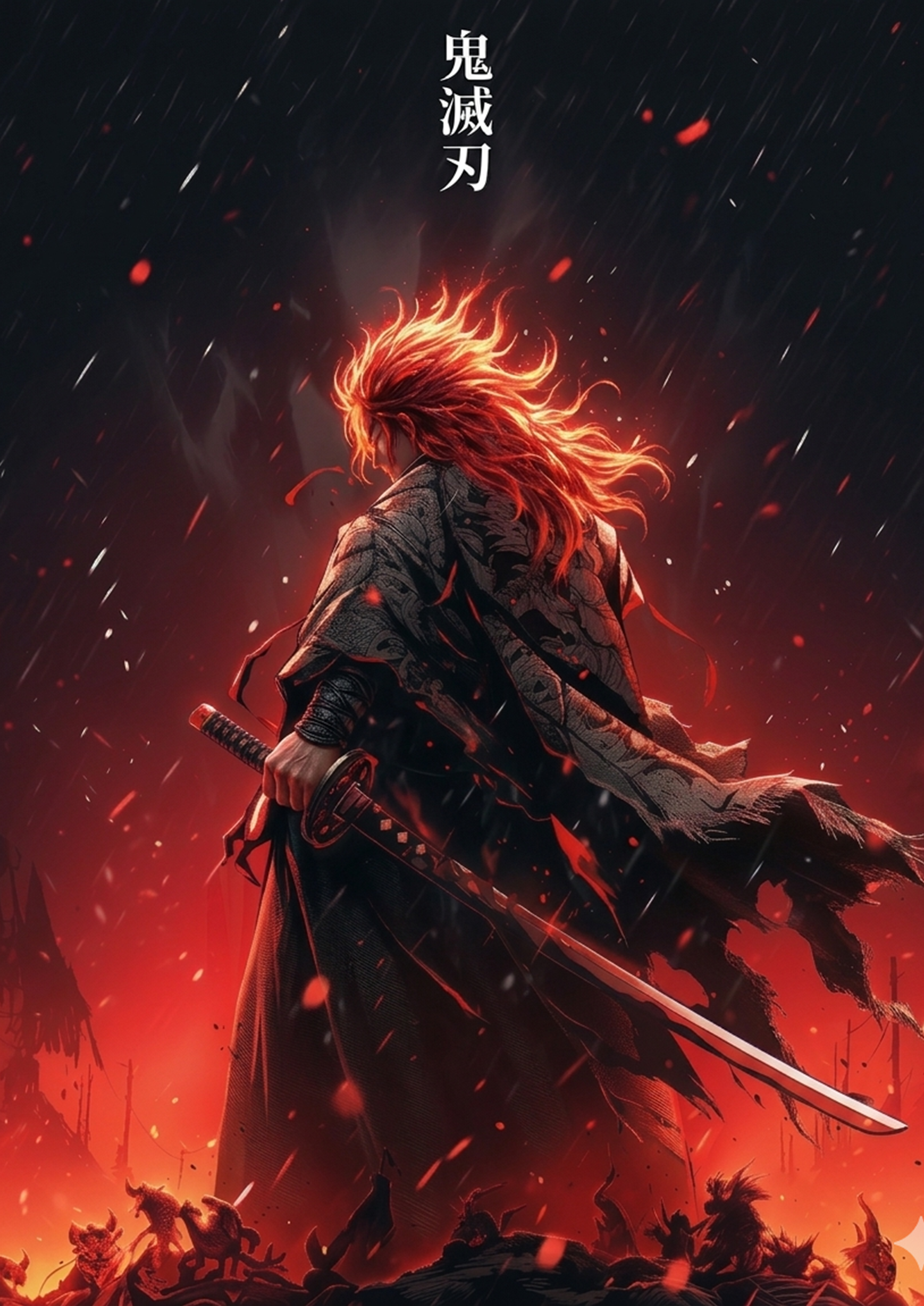 Kyojuro Rengoku metal poster artwork